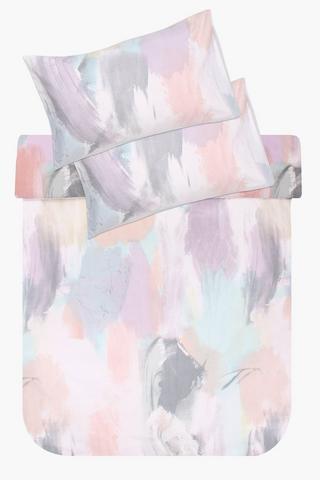 Polycotton Morganite Abstract Duvet Cover Set