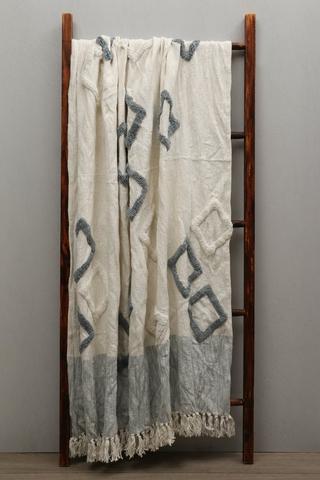 Tuffed Textured Two Tone Cotton Throw