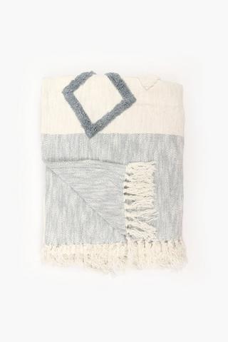 Tuffed Textured Two Tone Cotton Throw