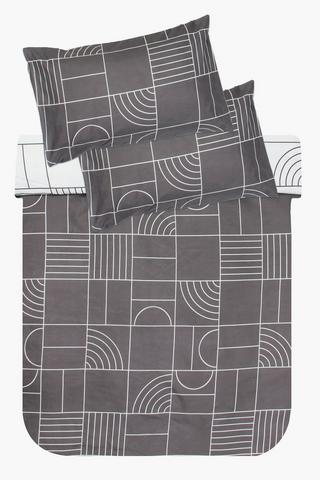Soft Touch Printed Shapes Bed In A Bag Duvet Cover Set