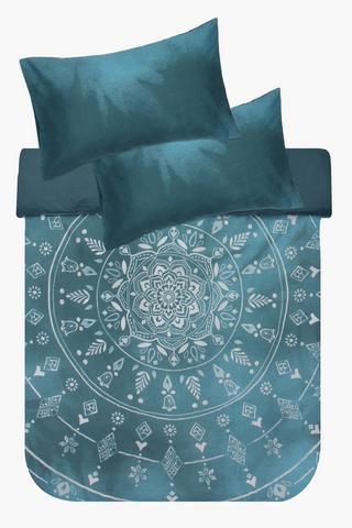 Polycotton Placement Printed Mandala Duvet Cover Set