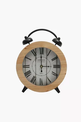 Wooden Twin Bell Clock