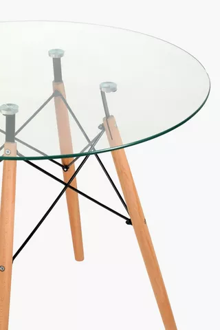 Retro Glass Table, 80x80x75 cm