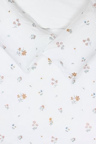 Embroidered Petite Flowers Duvet Cover Set