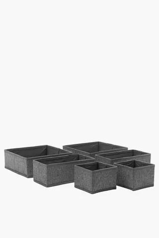 6 Pack Knock Down Storage Cube Set