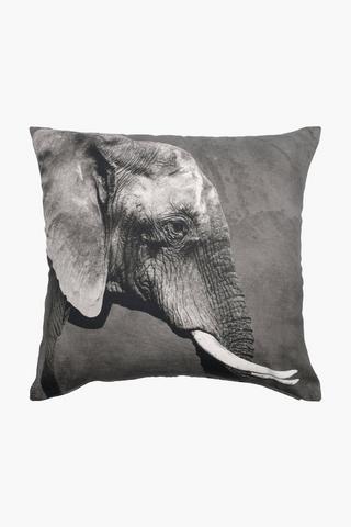 Printed Elephant Scatter Cushion, 50x50cm