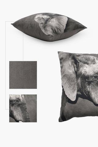 Printed Elephant Scatter Cushion, 50x50cm