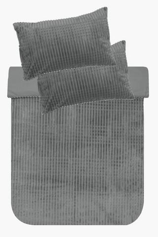 Waffle Coral Fleece Duvet Cover Set