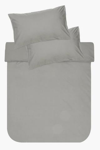 180 Thread Count Plain Percale Polycotton Duvet Cover Set