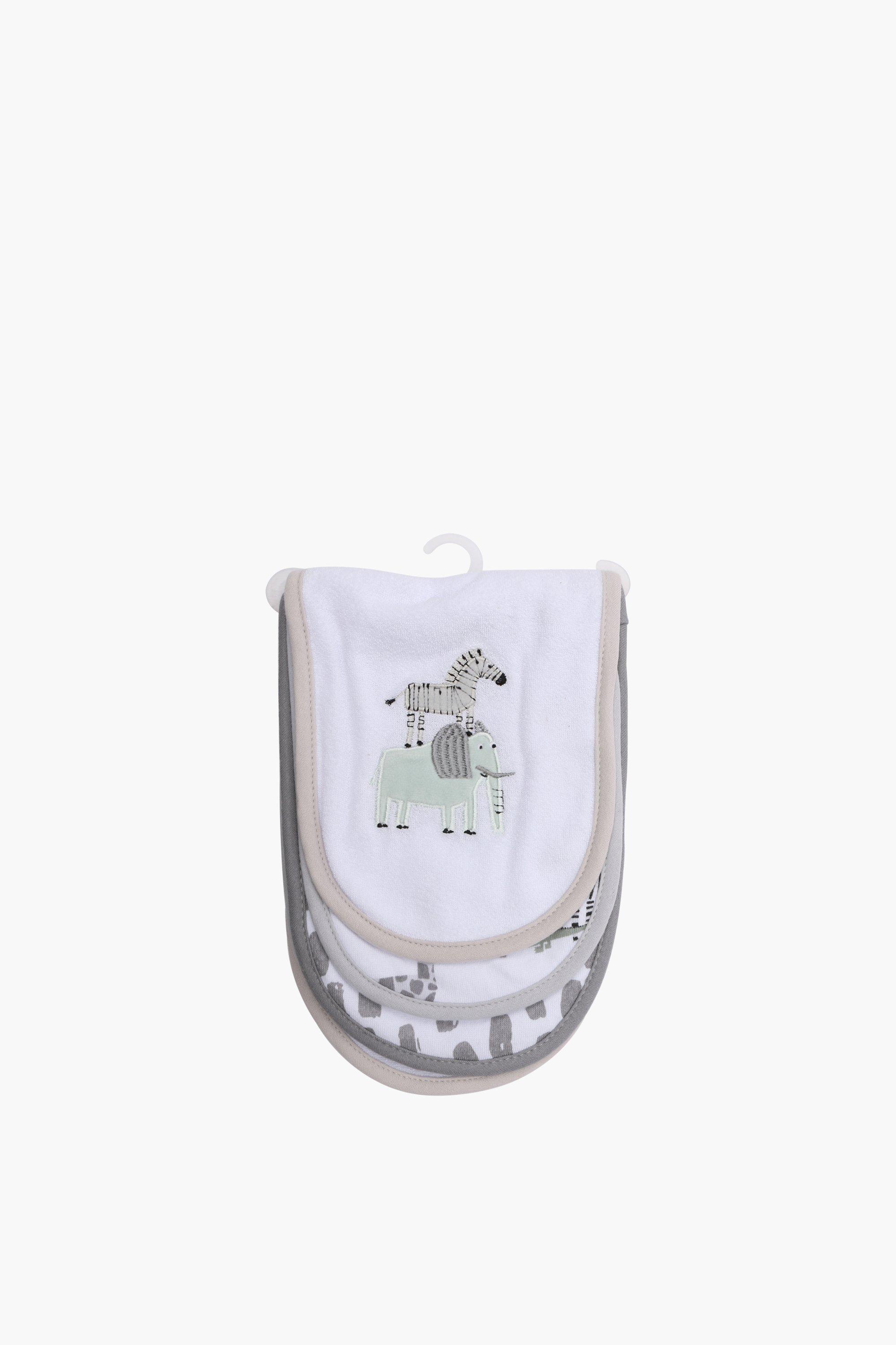 3 Pack Embroidered Wildlife Burp Cloths