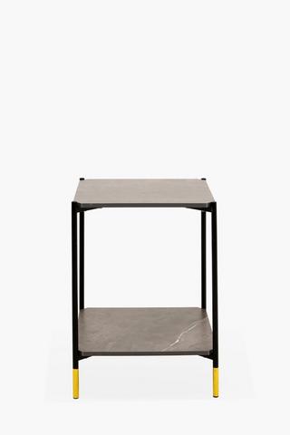 Square Marble 2 Tier Side Table