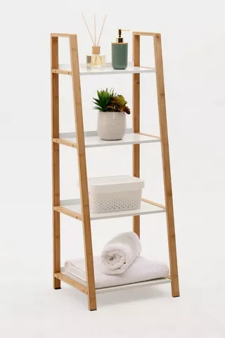 Bamboo 4 Tier Shelf, 43x112cm