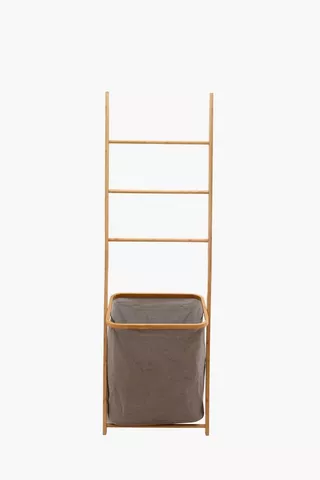 Bamboo Basket Ladder Shelf, 44x140cm