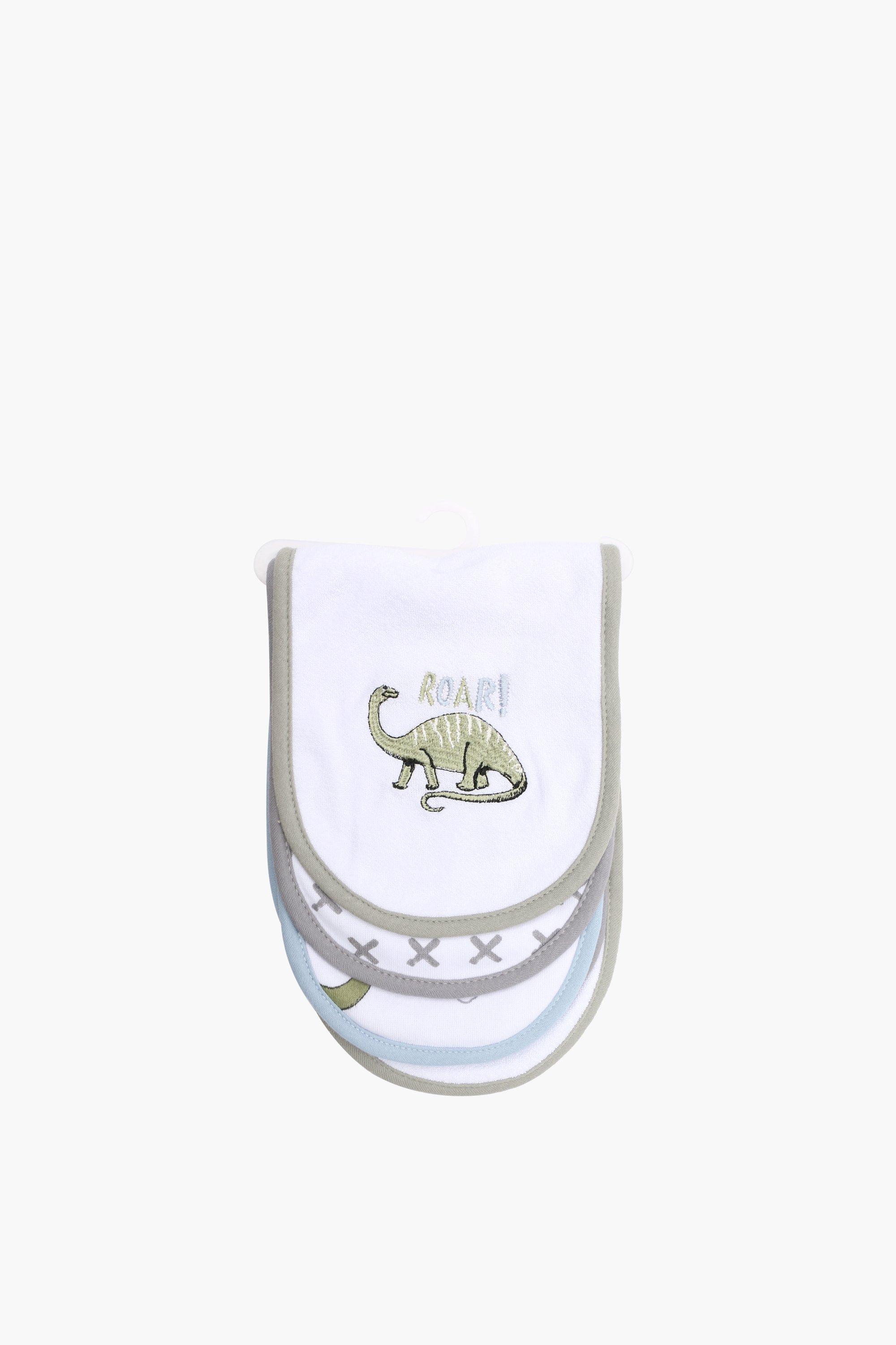 3 Pack Embroidered Dino Burp Cloths