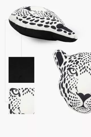 Shaped Leopard Scatter Cushion, 39x45cm