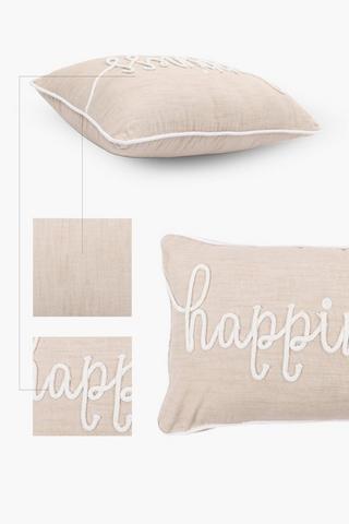 Script Rope Happiness Scatter Cushion, 30x50cm