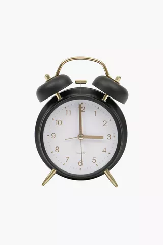 Industrial Twin Bell Clock, 17cm