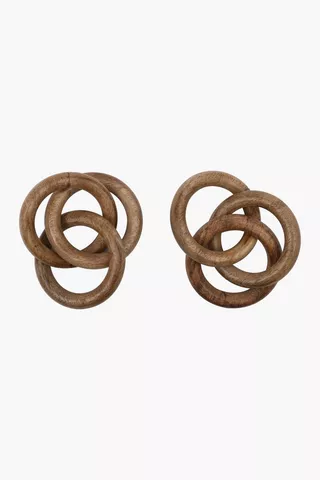 2 Pack Twisted Wood Napkin Rings