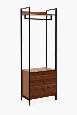 3 Drawer Hanging Wardrobe, 100x64x90 cm