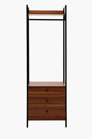 3 Drawer Hanging Wardrobe, 100x64x90 cm