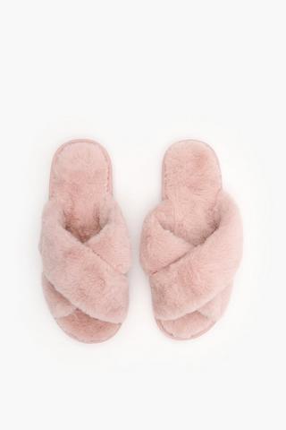 Faux Fur Slippers, 7-8