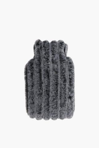 Faux Fur Stripe Hot Water Bottle