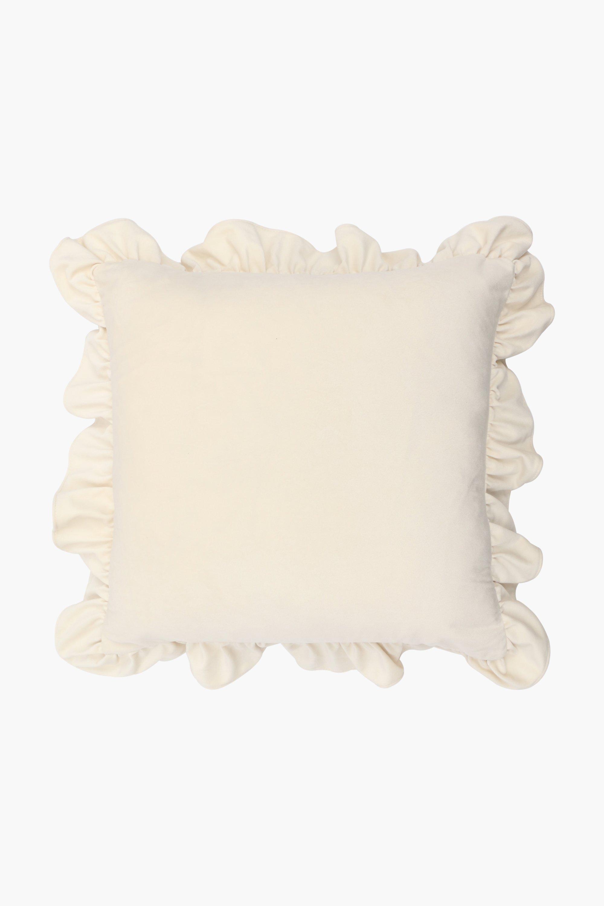 Velvet Frill Classic Scatter Cushion, 40x40cm