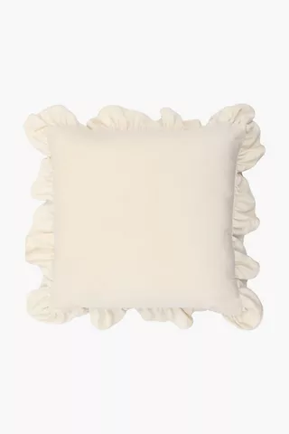 Velvet Frill Classic Scatter Cushion, 40x40cm