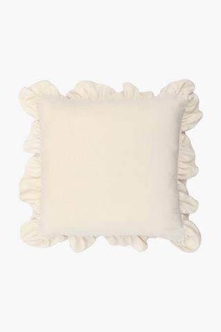 Velvet Frill Classic Scatter Cushion, 40x40cm