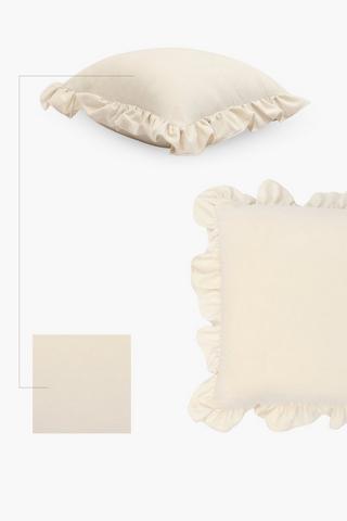 Velvet Frill Classic Scatter Cushion, 40x40cm