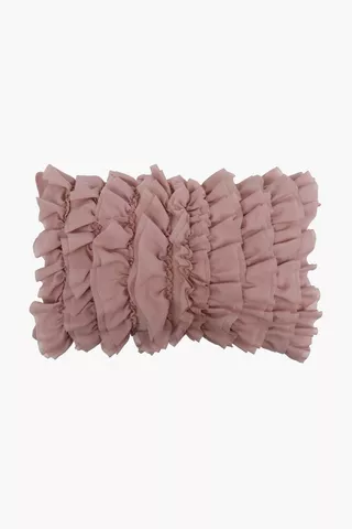 Bridgeton Frill Woven Cotton Scater Cushion, 30x50cm