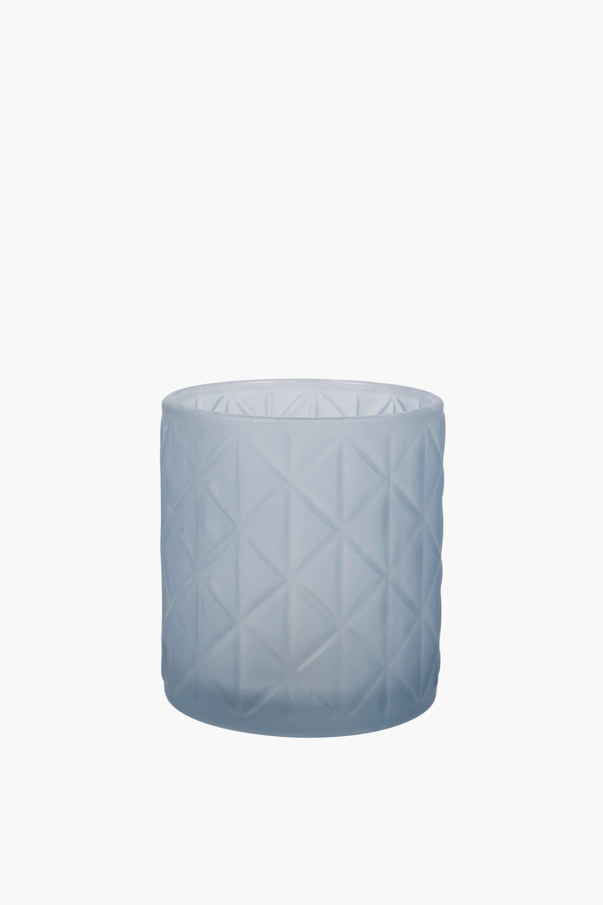 Frosted Glass Candle Holder, 7x8cm