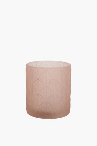 Frosted Glass Candle Holder, 7x8cm