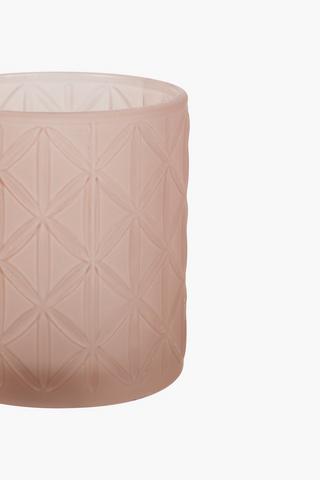 Frosted Glass Candle Holder, 7x8cm