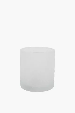 Frosted Glass Candle Holder, 7x8cm