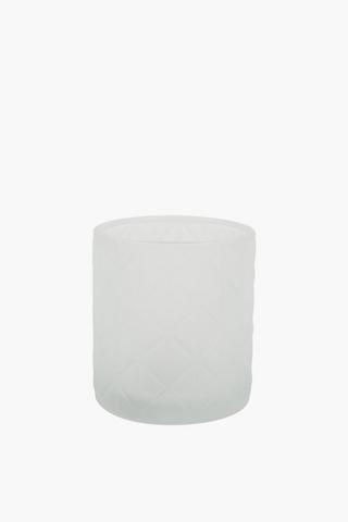 Frosted Glass Candle Holder, 7x8cm