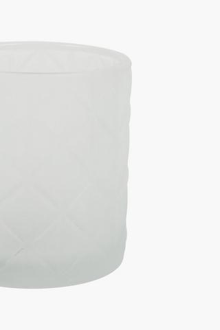 Frosted Glass Candle Holder, 7x8cm