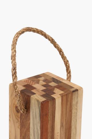 Wooden Block Doorstop With Handle