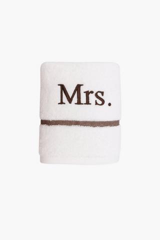 Classic Embroidered Mrs Cotton Hand Towel