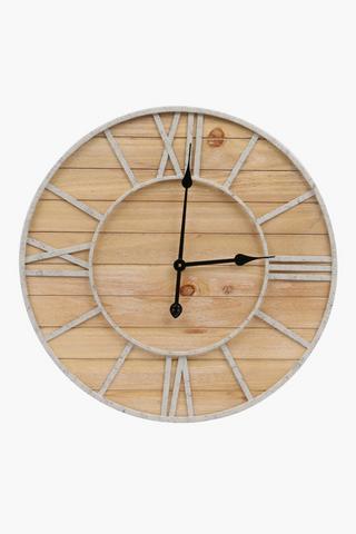 Marble Wooden Clock, 60cm