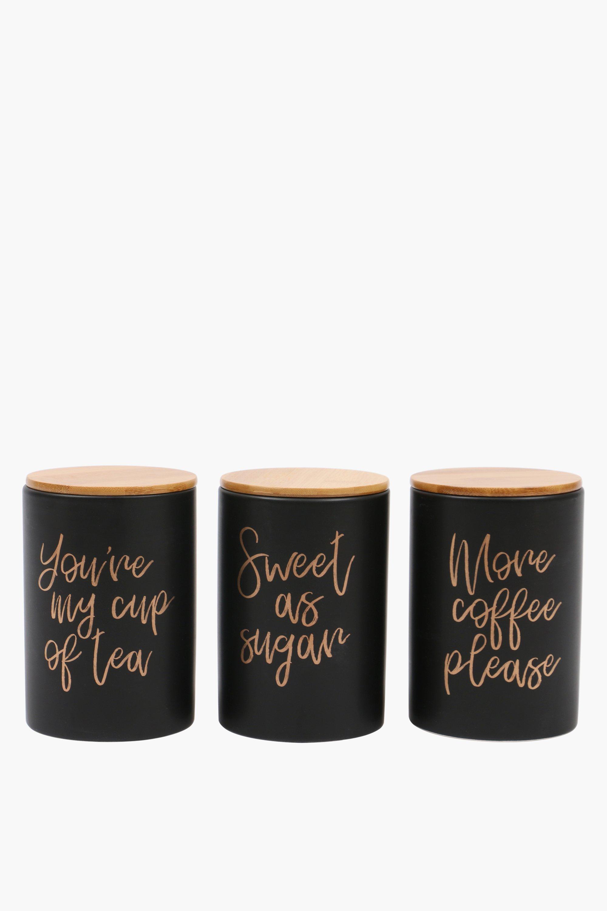 Set Of 3 Script Canisters