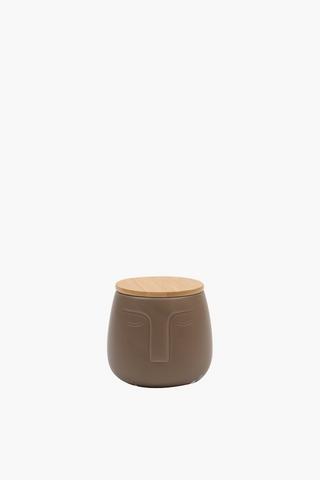 Face Canister With Wood Lid, Medium