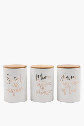 Set Of 3 Good Vibes Canisters