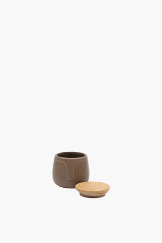 Face Canister With Wood Lid, Extra Small
