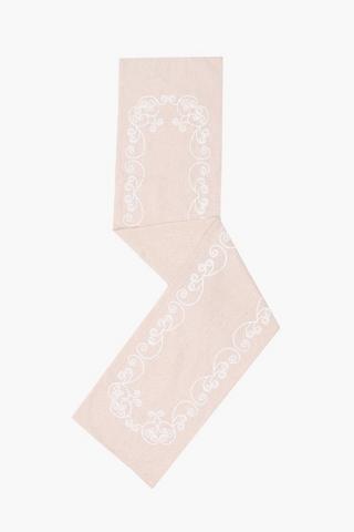 Embroidered Cotton Table Runner