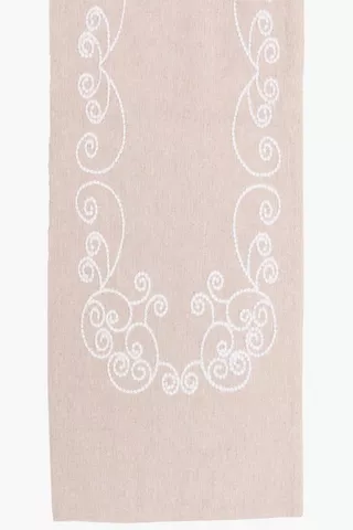 Embroidered Cotton Table Runner