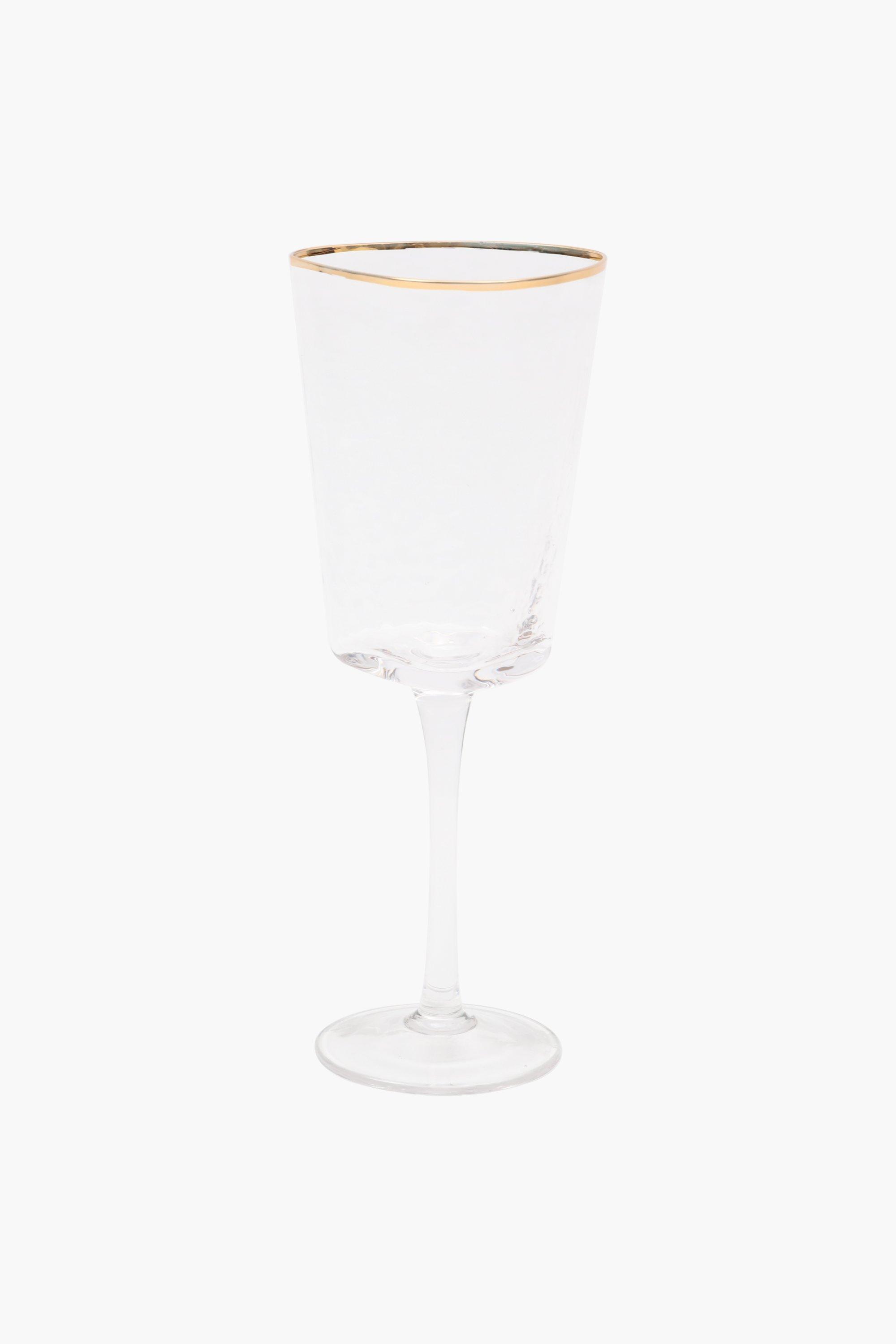 Metallic Rim Wine Glass