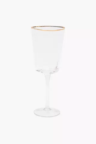 Metallic Rim Wine Glass