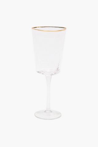 Metallic Rim Wine Glass