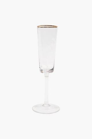 Metallic Rim Champagne Flute